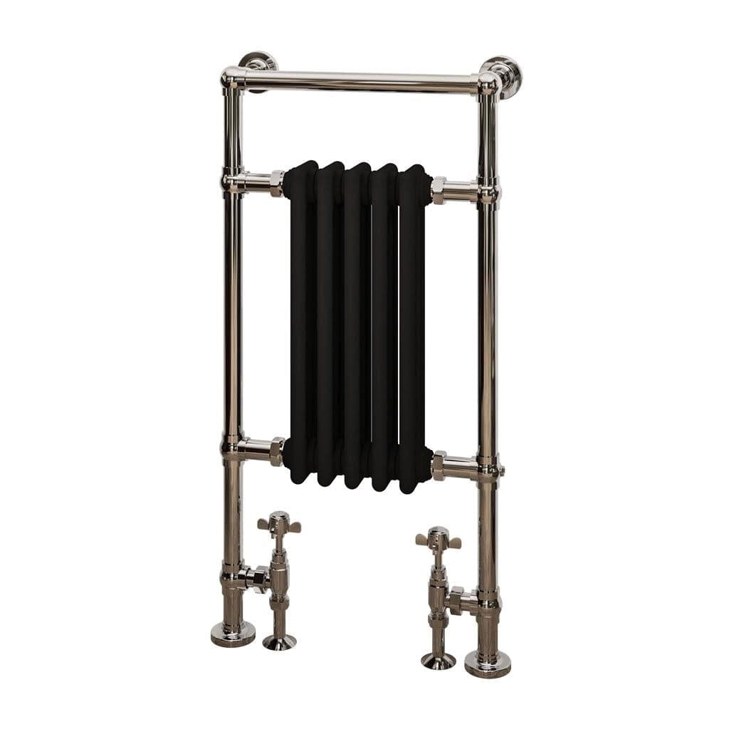 Eastbrook Insert Radiator 960 x 500 / Dual Fuel Eastbrook Avon Straight Vertical Traditional Radiator in Chrome/Matt Black