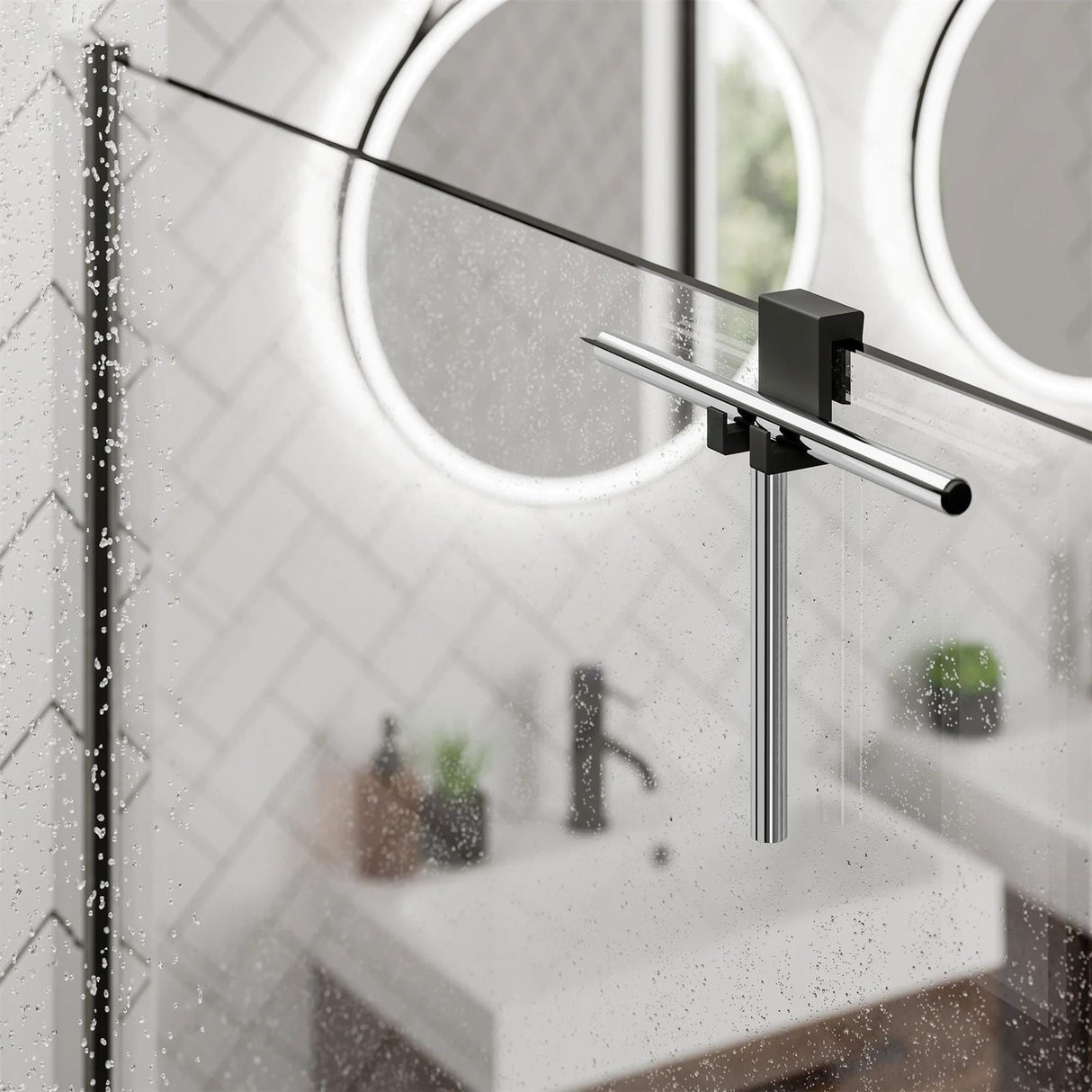 HIB HIB Shower Squeegee & Rubber Holder in Chrome