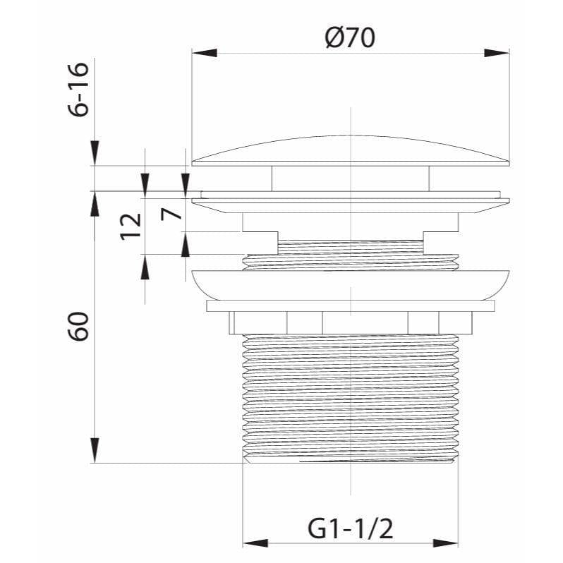 Crosswater Bath Waste Crosswater Slotted Click Clack Freestanding Bath Waste