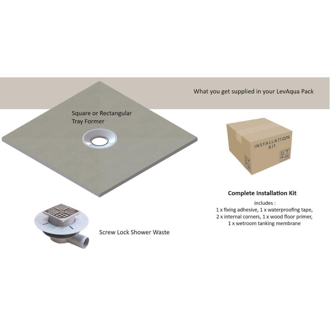 Aquarius Wetroom Tray Aquarius LevAqua Wetroom Tray with Corner Drain Complete Kit
