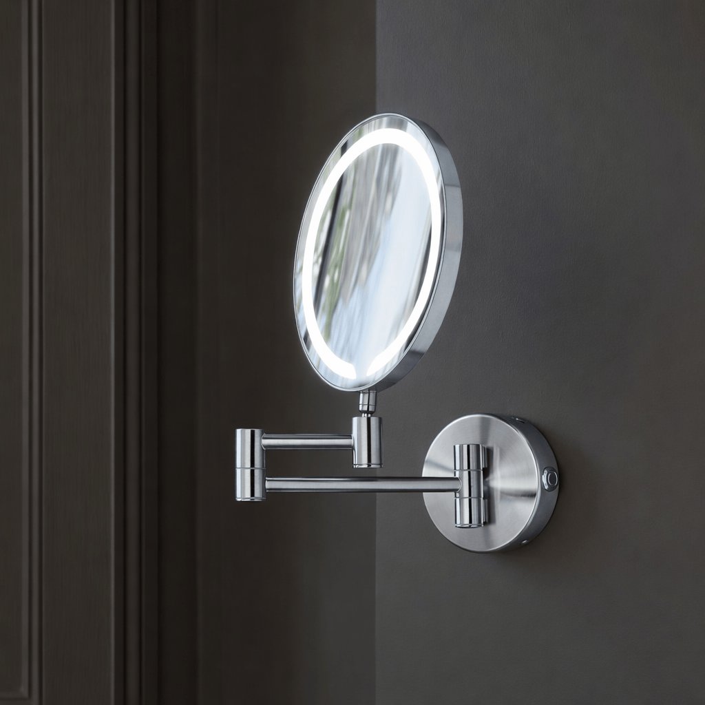 JTP Cosmetic and Shaving Mirror Chrome JTP Zoom Illuminated Magnifying Cosmetic and Shaving Mirror