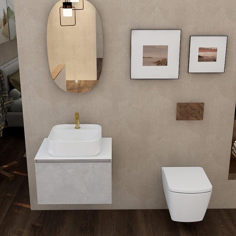 Aquarius Wall Mounted Vanity Unit Aquarius JF-Series 600mm Single Drawer Vanity Unit with Countertop