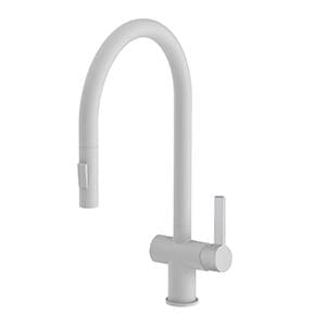 JTP Kitchen Tap Matt White JTP VOS Single Lever Pull Out Kitchen Mixer Tap