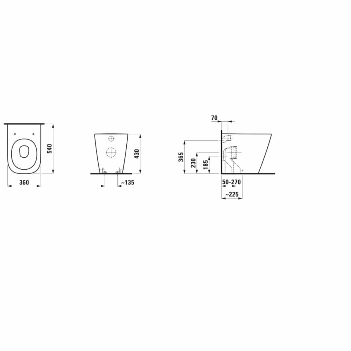 Laufen Back To Wall Toilet Laufen Meda Rimless Silent Flush Back to Wall Toilet with Soft Close Seat