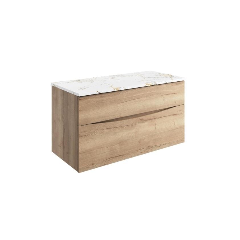 Crosswater Wall Mounted Vanity Unit Crosswater Glide II Wall Mounted Two Drawer Vanity Unit with Worktop