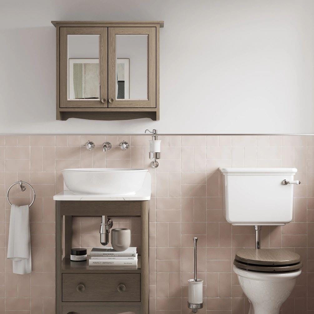 Burlington Mirrored Cabinet Dark Oak Burlington Guild 650mm Mirrored Cabinet