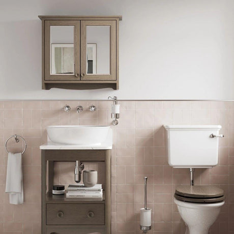 Burlington Mirrored Cabinet Dark Oak Burlington Guild 650mm Mirrored Cabinet