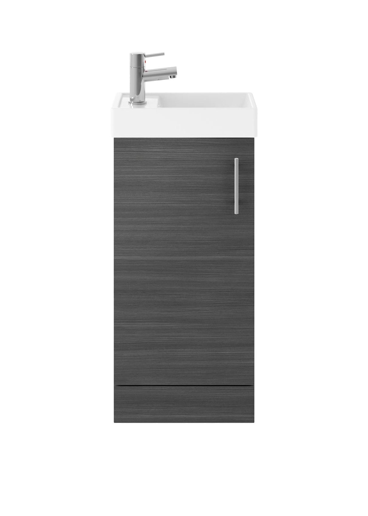 Aquarius Bathrooms Cloakroom Vanity Unit Anthracite Aquarius Byron 400mm Floor Standing 1 Door Cloakroom Vanity Unit with 1 Tap Hole Basin
