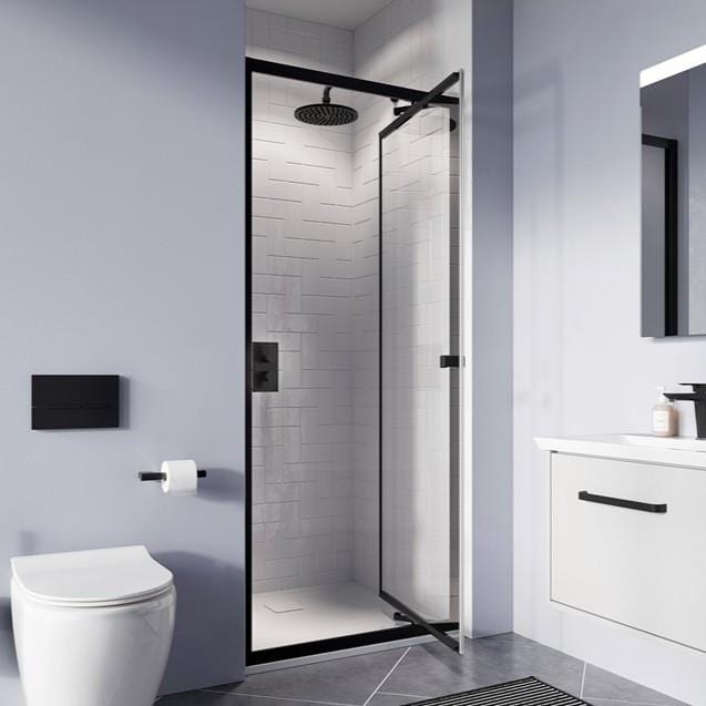 Crosswater In-Fold Shower Door Matt Black / 1000mm Crosswater Clear 6 Infold Shower Door