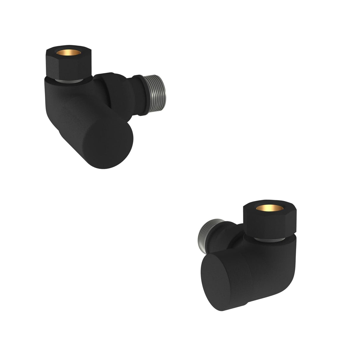 Tissino Radiator Valve Matt Black Tissino Corner Manual Radiator Valves (Pair)
