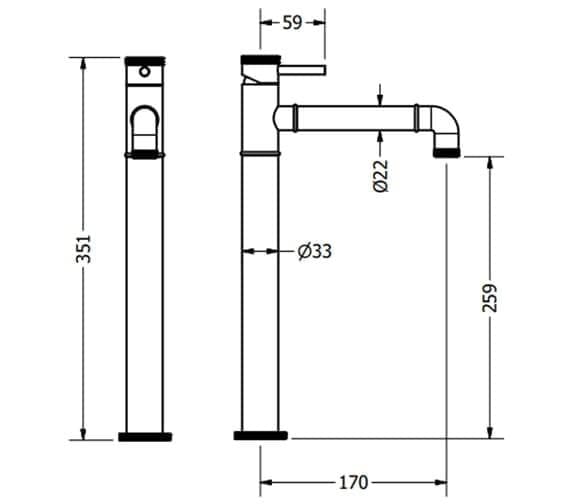 Crosswater Tall Basin Tap Crosswater MPRO Industrial Tall Mono Basin Mixer Tap