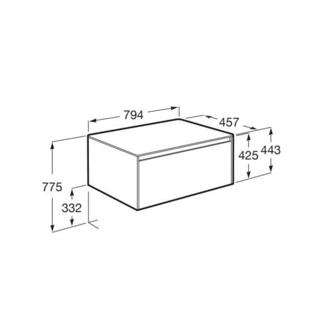 Roca Wall Mounted Vanity Unit Roca Ona 800mm Wall Mounted One Drawer Vanity Unit with Countertop