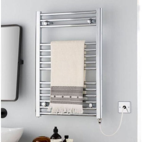 Vogue 800 x 300 / Electric Only Vogue Focus Straight Towel Rail in Chrome