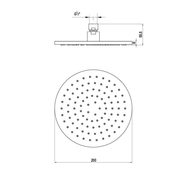 Crosswater Fixed Shower Head Crosswater 3ONE6 Shower Head