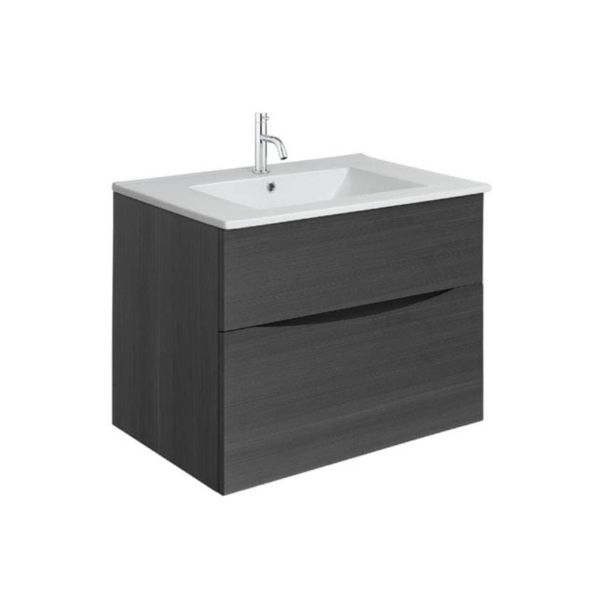 Crosswater Wall Mounted Vanity Unit Crosswater Glide II Wall Mounted Two Drawer Vanity Unit with Basin