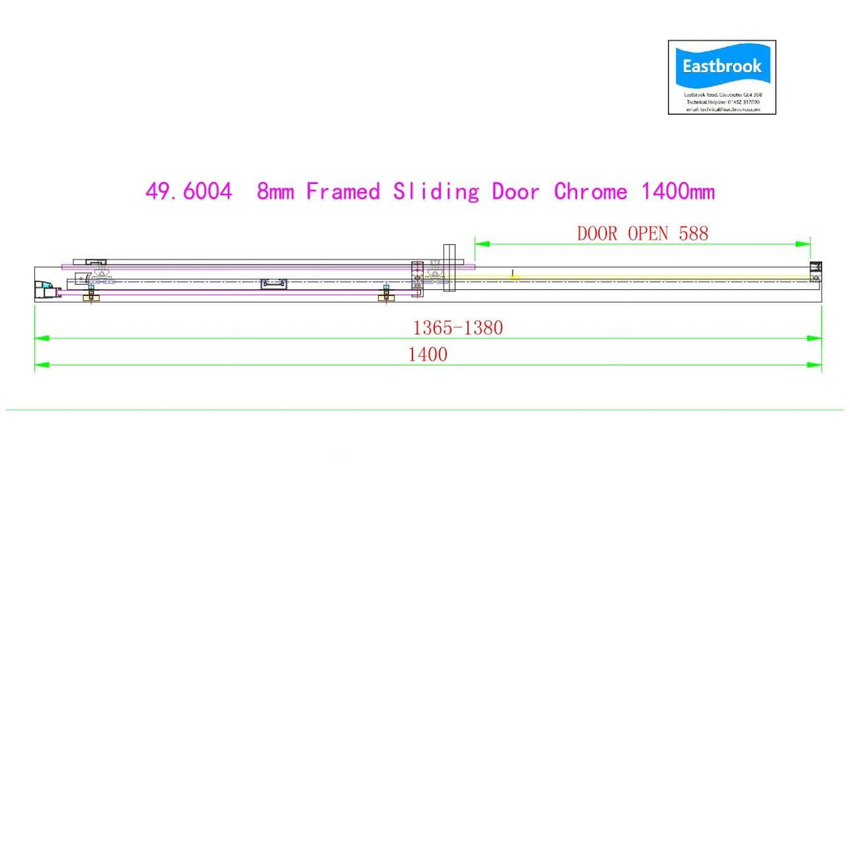 Eastbrook Sliding Shower Door Eastbrook Corniche 2000 8mm Sliding Shower Door