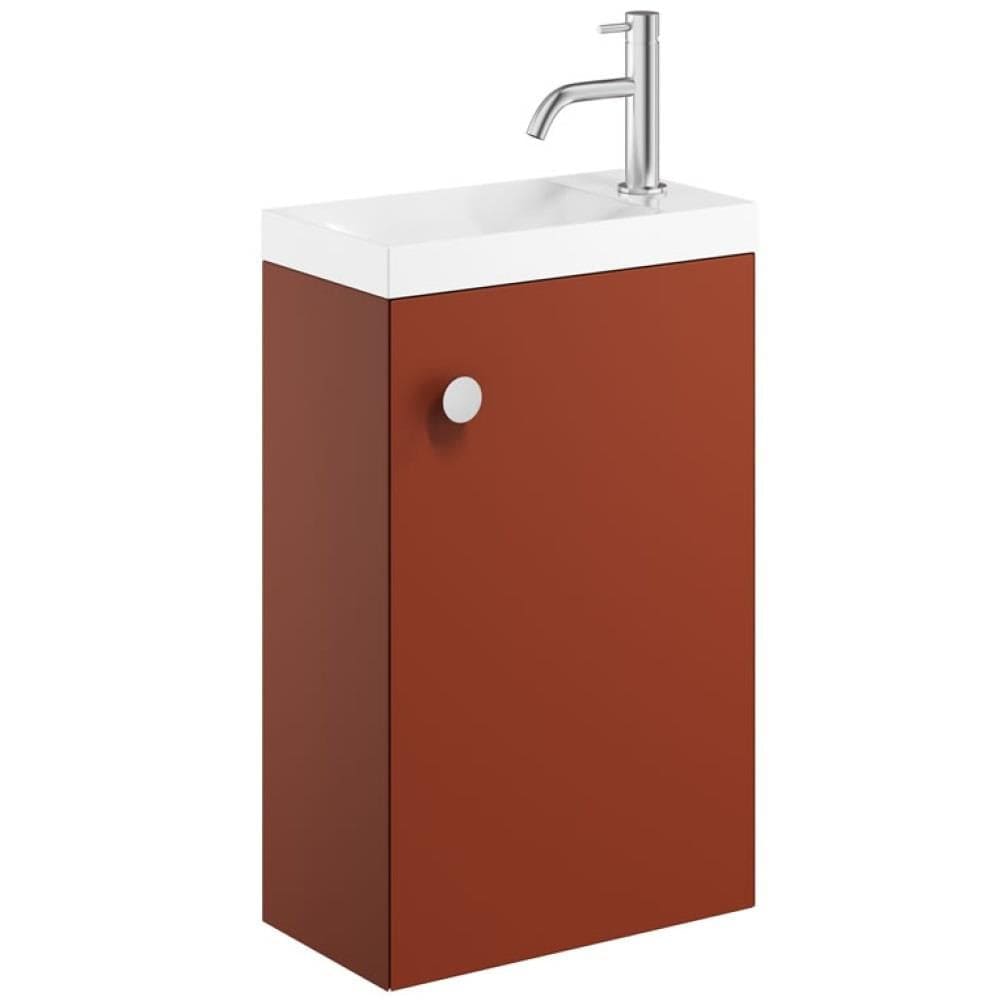 Crosswater Cloakroom Vanity Unit Soft Clay Crosswater Alo Cloakroom Single Door Wall Mounted 400 x 220mm Vanity Unit with Basin