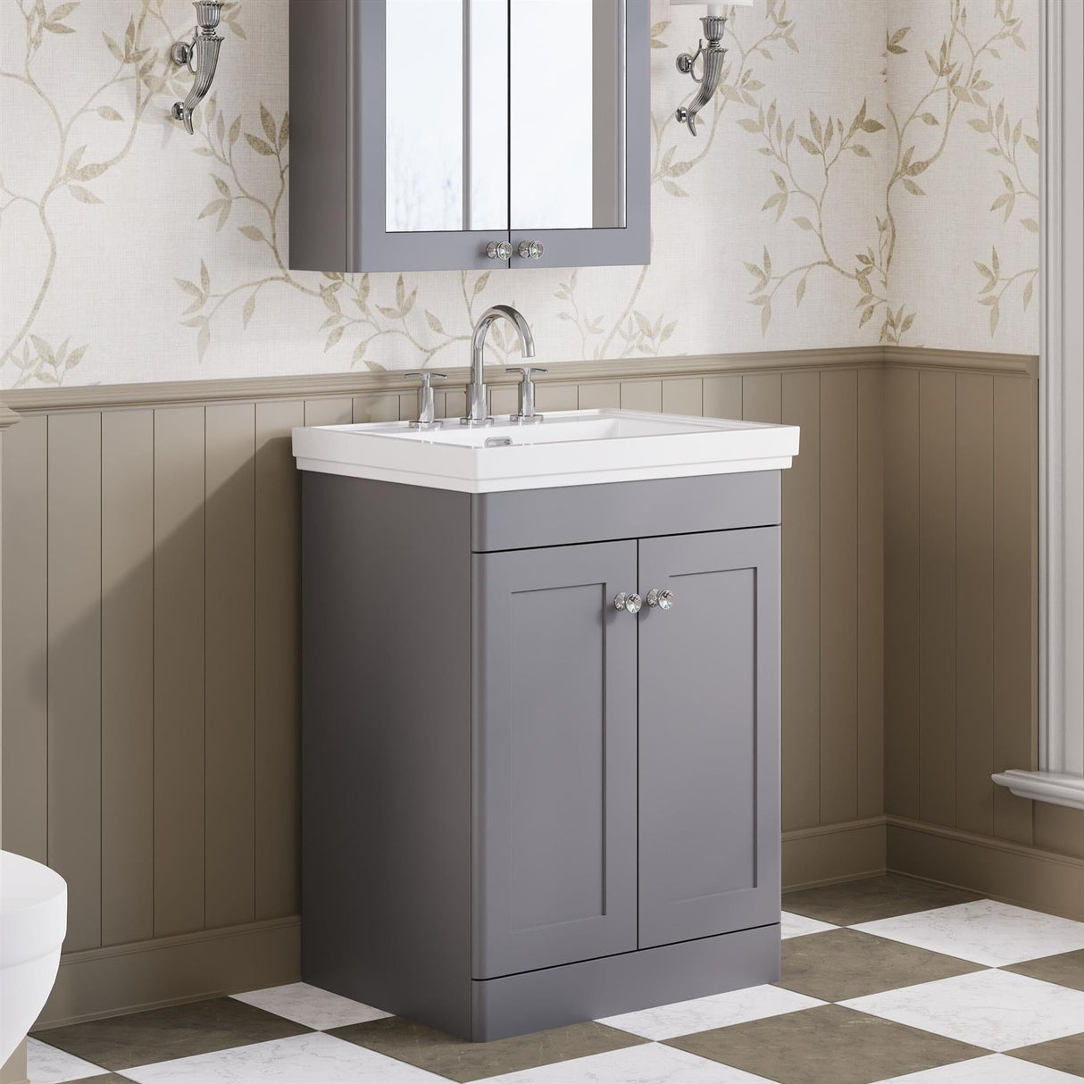 Aquarius Bathrooms Floor Standing Vanity Unit Aquarius Leighton 500mm Floor Standing Two Door Vanity Unit with Basin