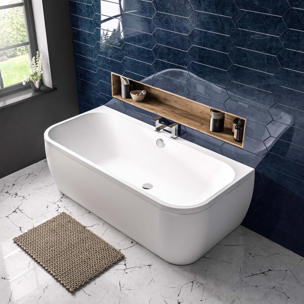 Eastbrook Double Ended Bath Eastbrook Malin D-Shape Back To Wall Double Ended Bath