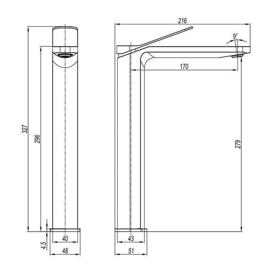 Crosswater Mono Basin Tap Crosswater Glide II Tall Mono Basin Mixer Tap
