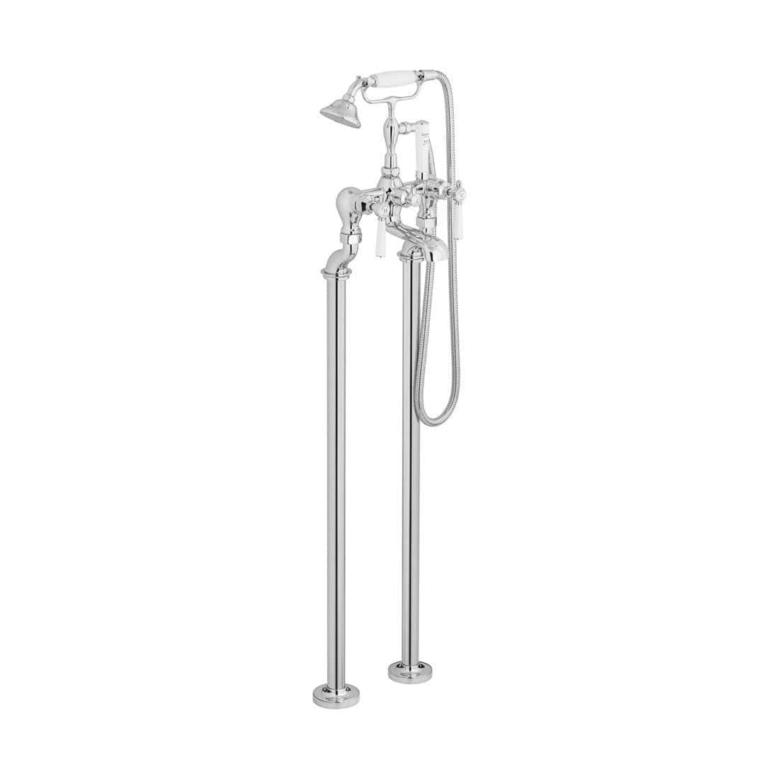 Vado Freestanding Bath Filler Booth & Co. Axbridge Lever Floor Standing Bath and Shower Mixer with Traditional Shower Handset