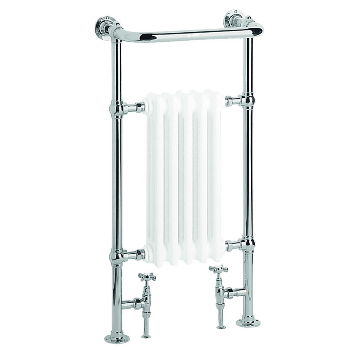 Heritage Insert Radiator Chrome/White Heritage Baby Clifton Traditional Floor Mounted Radiator - 940 x 498mm
