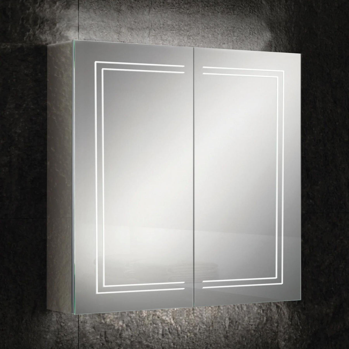 HiB Mirrored Cabinet 800 x 700mm HiB Edge LED Illuminated Border Mirror Cabinet