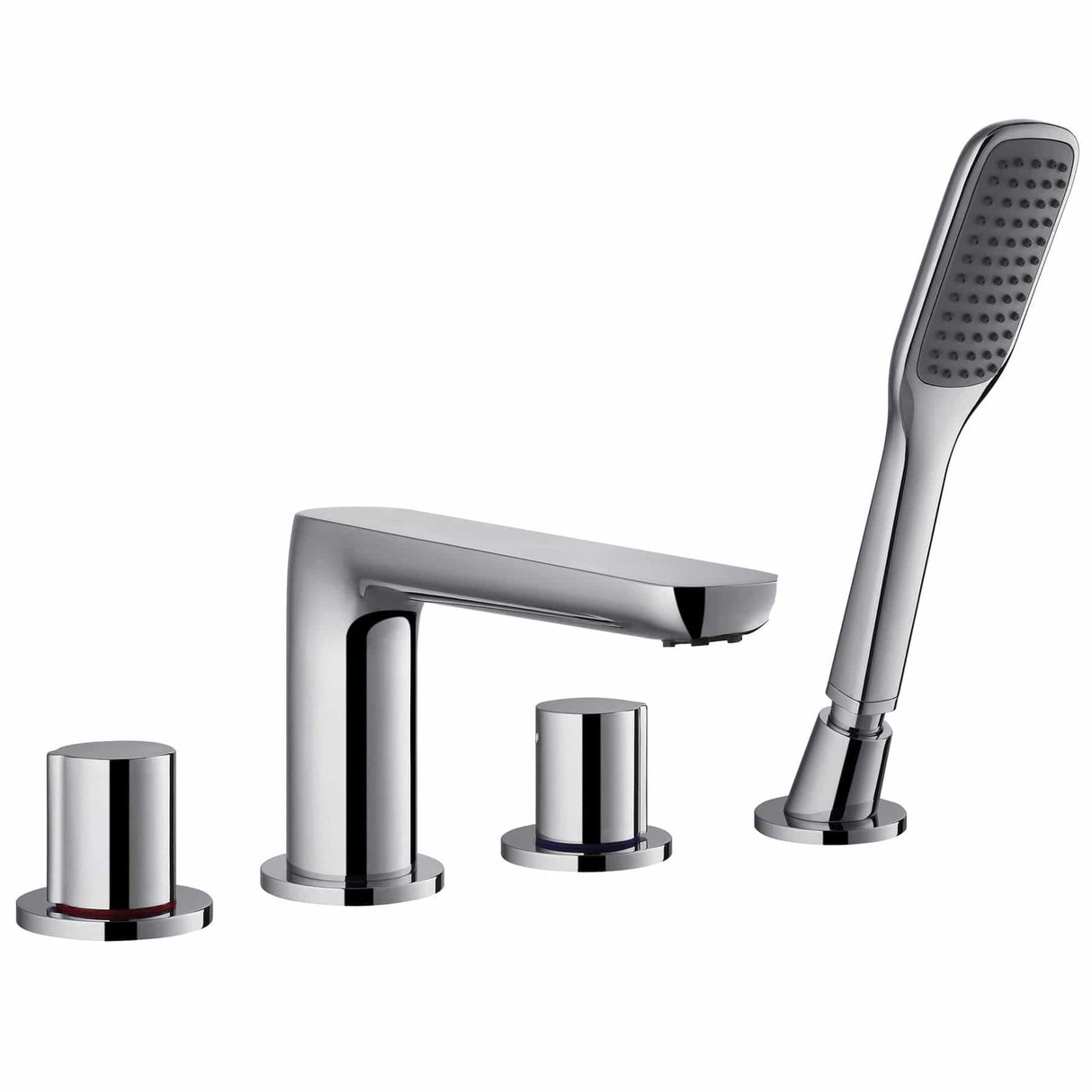 Flova 4 Tap Hole Bath Set Flova Allore 4 Hole Bath and Shower Mixer with Shower Set in Diamond Chrome