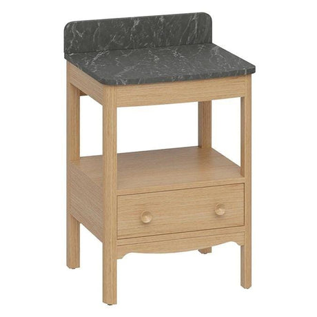 Burlington Floor Standing Vanity Unit Light Oak / Marquina Burlington Guild Floor Standing 620mm Vanity Unit with Worktop