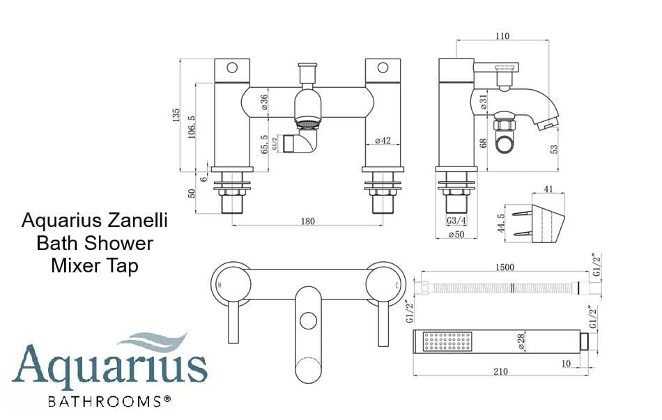 Aquarius Bath Shower Mixer Aquarius Zanelli Bath Shower Mixer Tap with Shower Kit