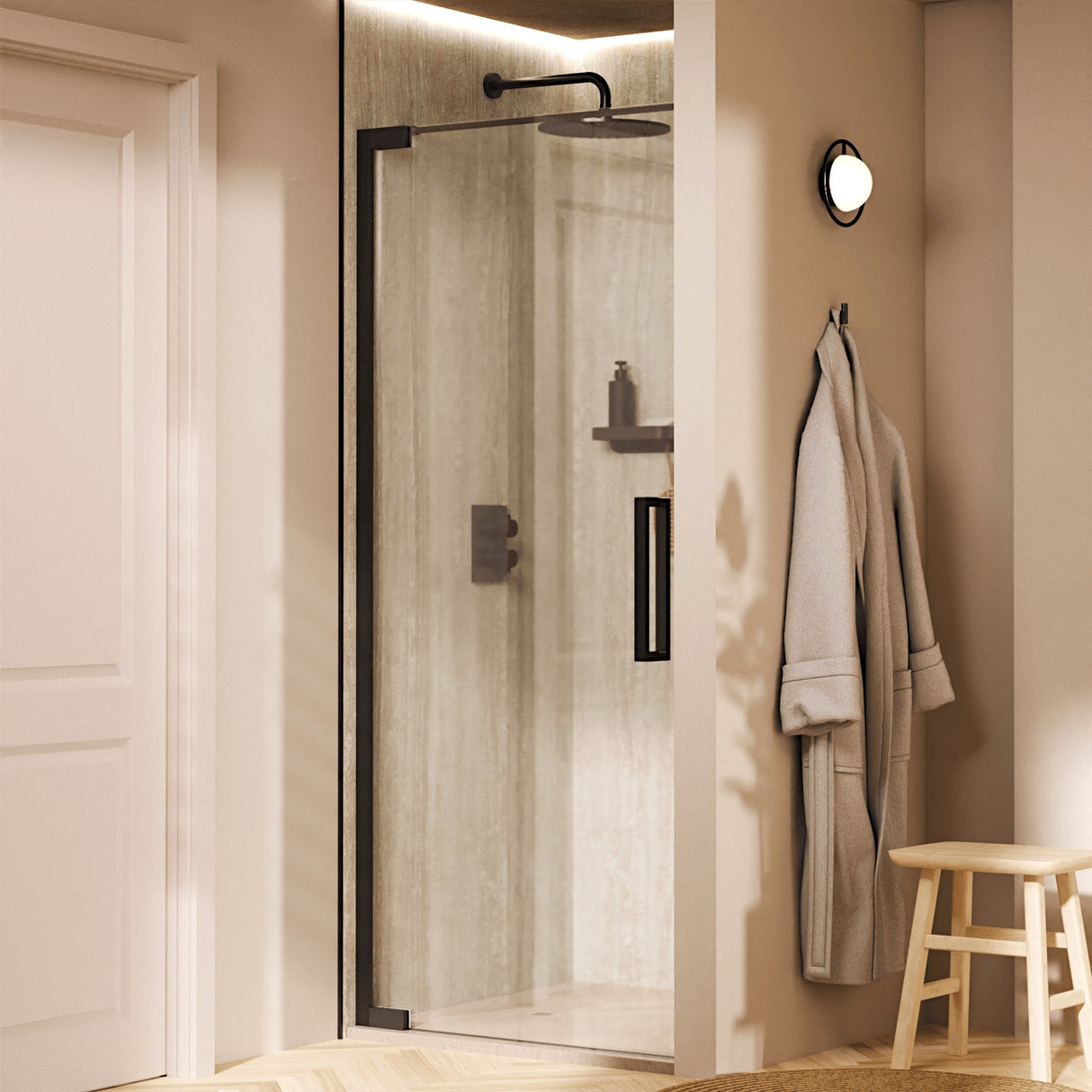 Crosswater Hinged Shower Door Slate / 2000 x 900 Crosswater Asura 8mm Hinged Shower Door
