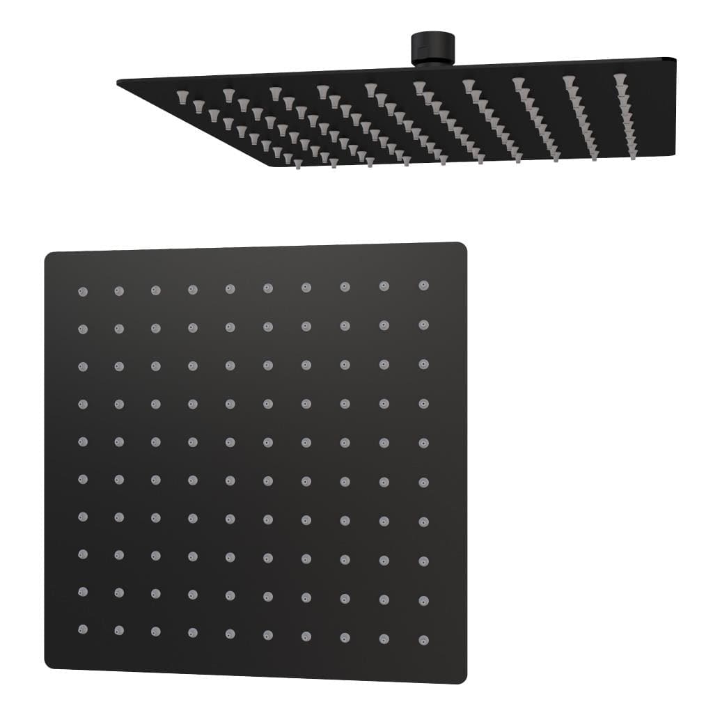 Aquarius Fixed Shower Head Matt Black Aquarius Modern Square Over Head Shower Head
