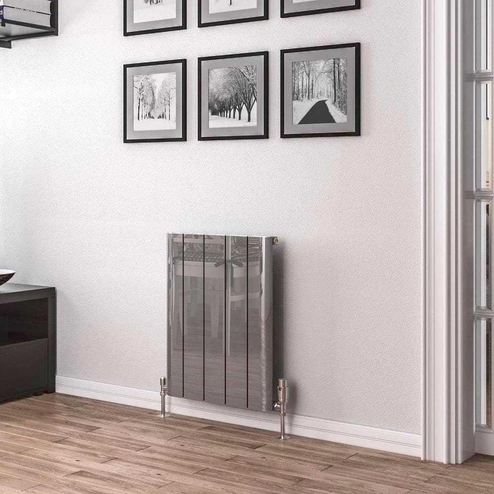 Eastbrook Panel Radiator 600 x 470 / Electric Only Eastbrook Peretti Straight Horizontal Aluminum Radiator in Polished Aluminum
