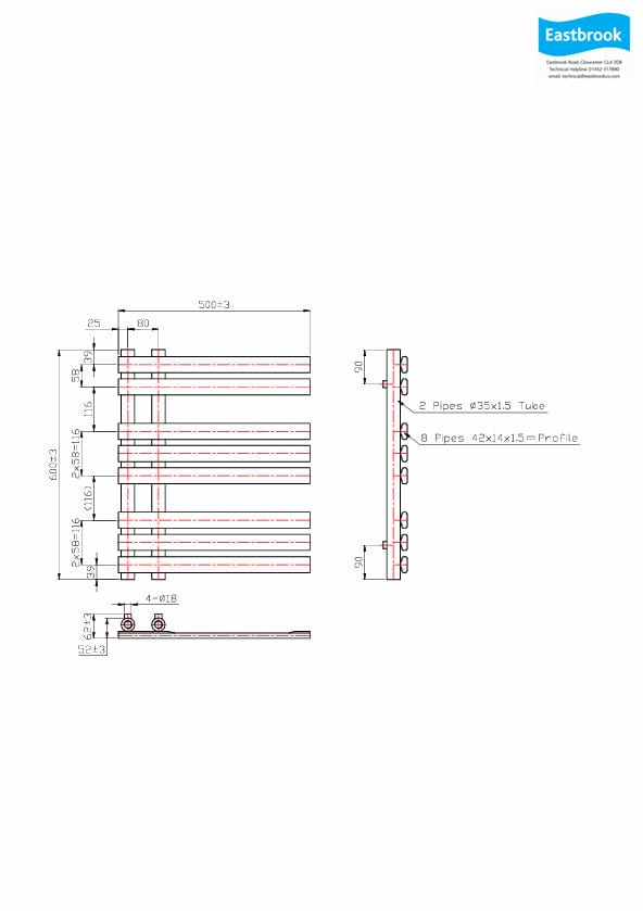 Eastbrook Leonardo Straight Vertical Heated Towel Rail in Chrome