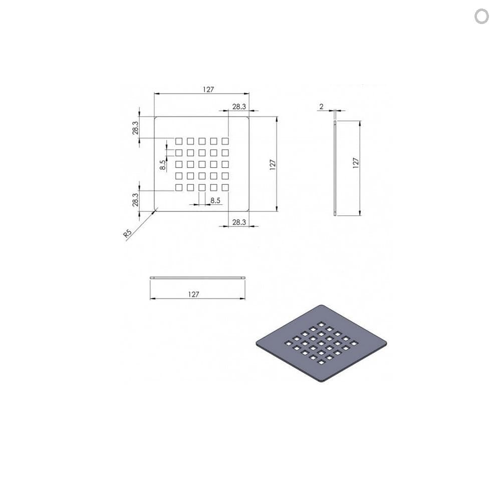 Tissino Tissino Giorgio2 Coloured Grate for Shower Waste
