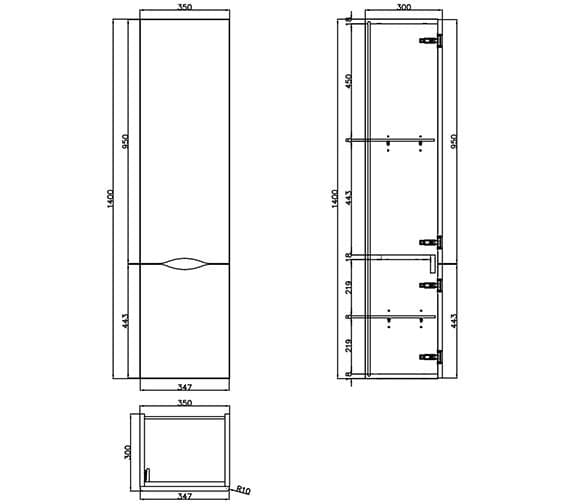 Saneux Storage Unit Saneux Indigo Tall Storage Unit in Gloss Grey