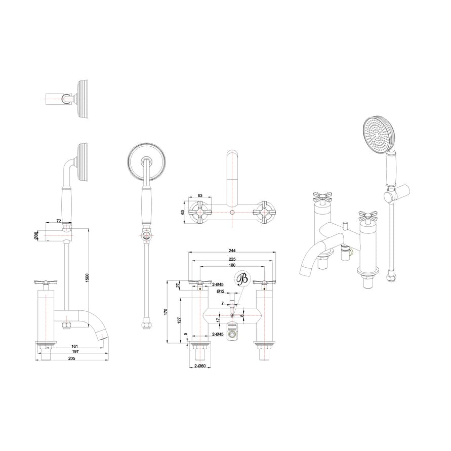 Burlington Bath Shower Mixer Burlington Riviera Bath Shower Mixer Tap with Shower Handset