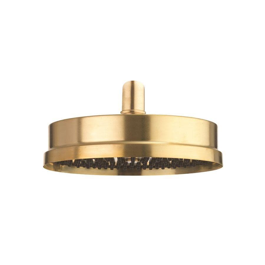 Crosswater Fixed Shower Head Unlacquered Brushed Brass Crosswater MPRO Industrial Easy Clean 8" Shower Head