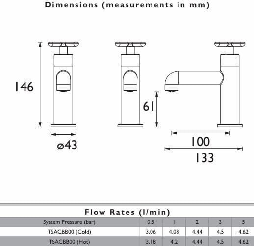 Heritage Pillar Basin Tap Heritage Salcombe Basin Pillar Taps (Pair)