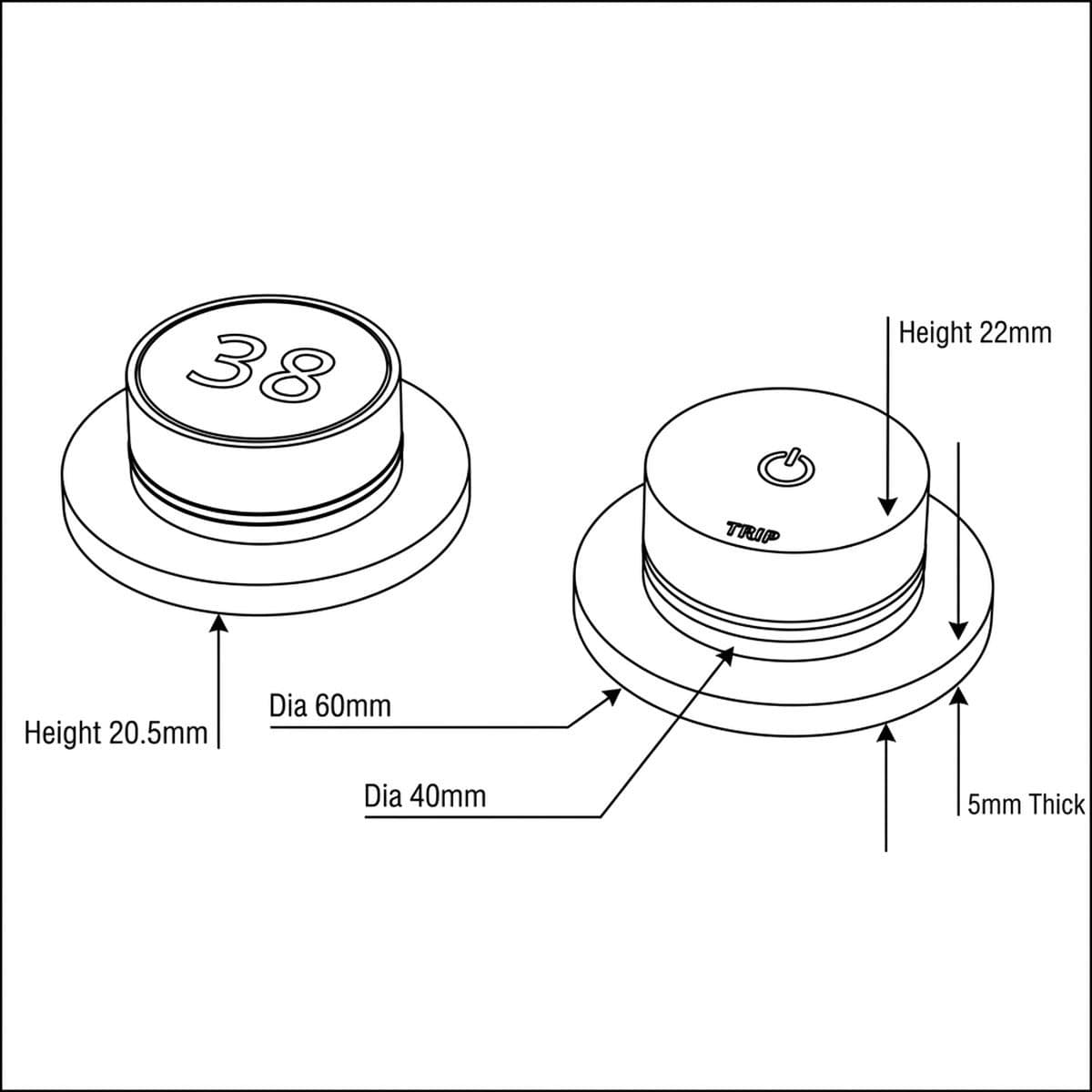 TED Concealed Shower Valve TED Togo 2/3 Outlet Concealed Digital Shower Valve with Ring Style Plate