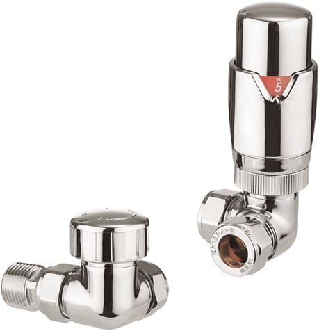Crosswater Radiator Valve Chrome Crosswater Corner Thermostatic Radiator Valve