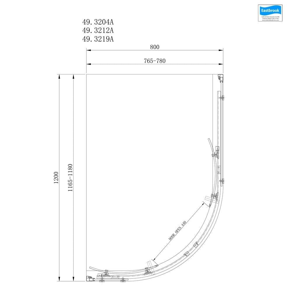 Eastbrook Corniche 2000 8mm Quadrant Shower Enclosure