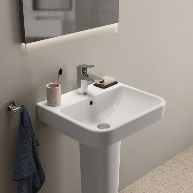 Ideal Standard Pedestal Basin Ideal Standard i.life B Basin, 1 taphole with Pedestal