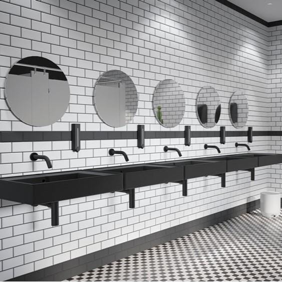 Crosswater Infrared Tap Crosswater MPRO Sensor Wall Mounted 220mm Basin Spout in Matt Black