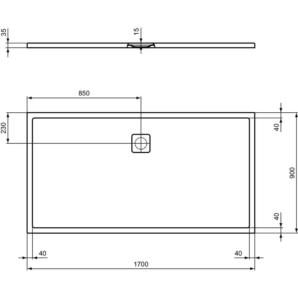 Ideal Standard Rectangle Shower Tray Ideal Standard Ultra Flat EVO 35mm Shower Tray in Silk White with Waste