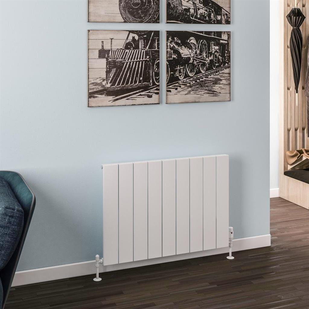 Eastbrook Panel Radiator 600 x 850 / Electric Only Eastbrook Rosano Straight Horizontal Aluminium Radiator in Matt White