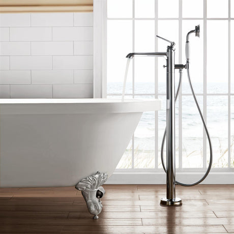 Flova Freestanding Bath Filler Diamond Chrome Flova Liberty Floor Standing Bath and Shower Mixer