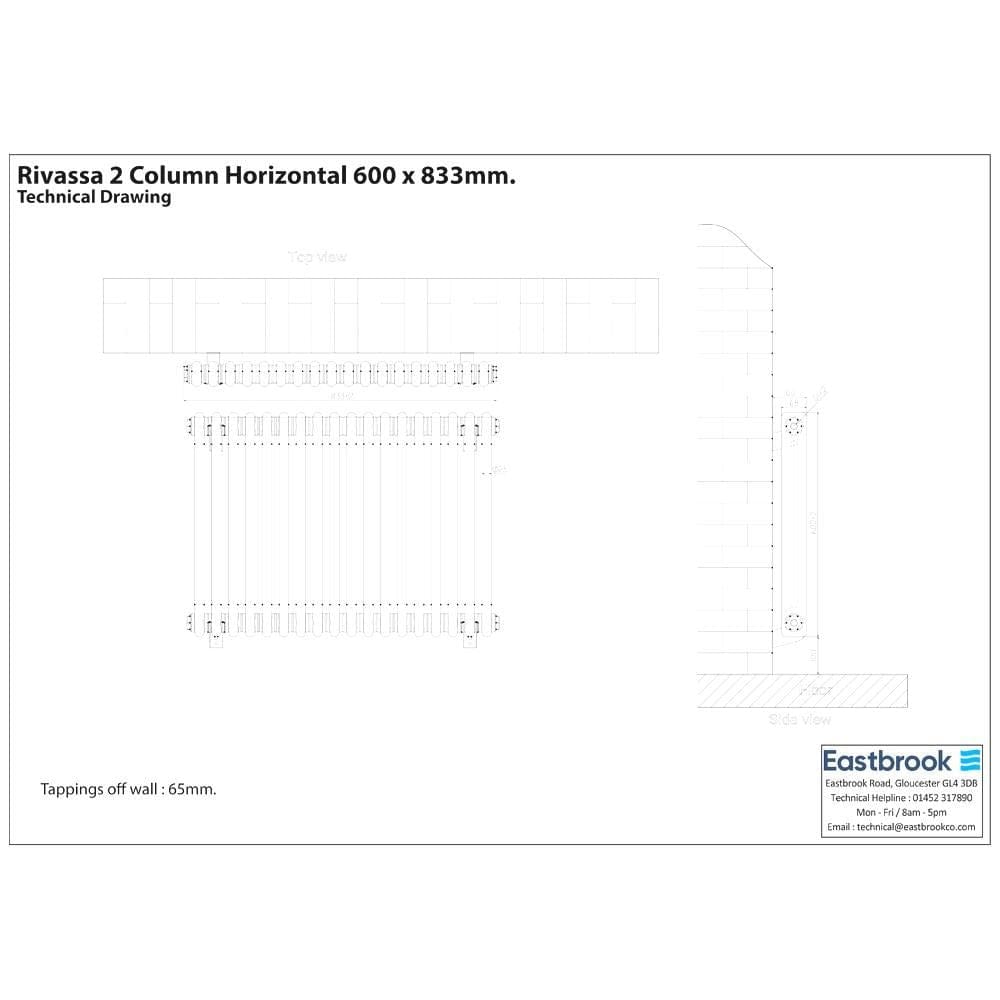 Eastbrook Column Radiator Eastbrook Rivassa Traditional 2 Column Radiator in Chrome Effect
