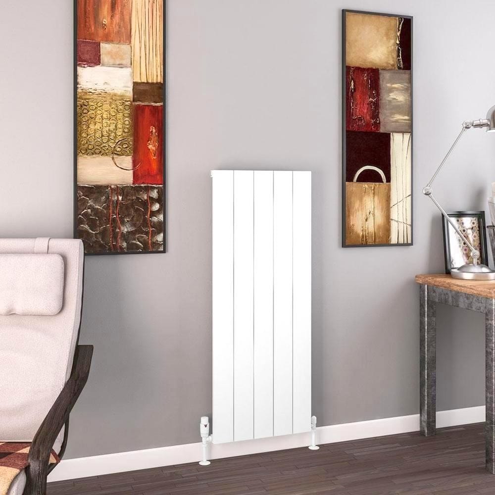 Eastbrook Charlton Vertical Aluminium Designer Radiator in Matt White