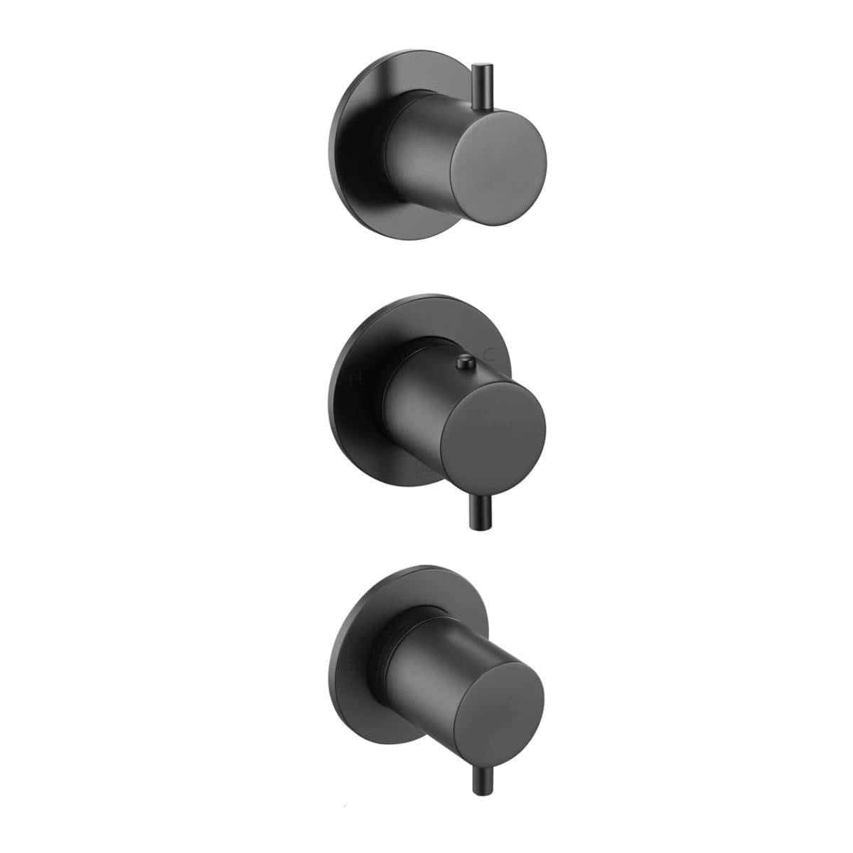 JTP Concealed Shower Valve Matt Black JTP VOS Modular Thermostatic Concealed 3 Outlet Shower Valve